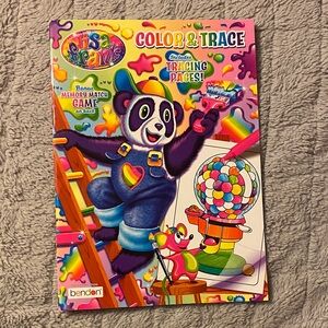 Lisa Frank Color and Trace matching memory game on the back